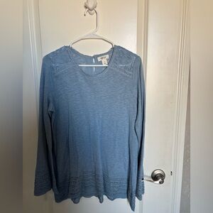 Style & Co. Blue Lace Accent Long Sweater